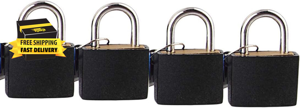 4Pcs Mini Padlocks Luggage Locks Durable ABS Covered Solid Brass Body Safely Pad