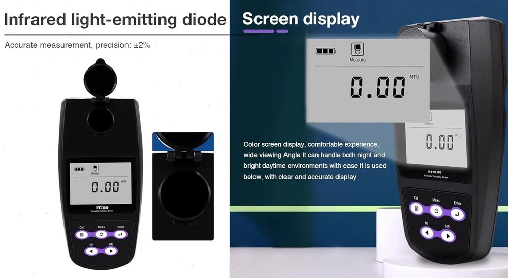 Portable Turbidimeter One-touch Reset with Standard Solution Range 0-1100NTU
