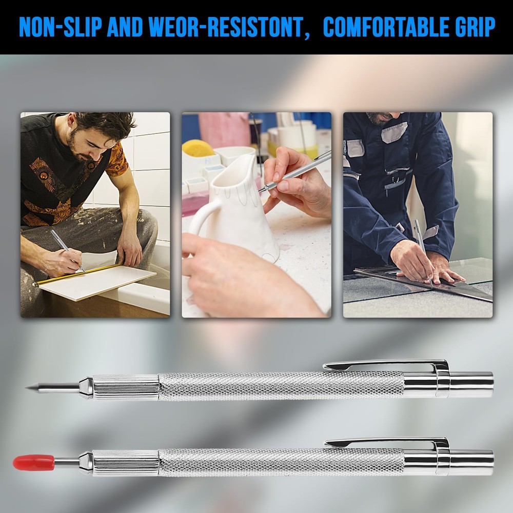 2 Pack Tungsten Carbide Scriber with Magnet, with Extra 20 Replacement Markin...