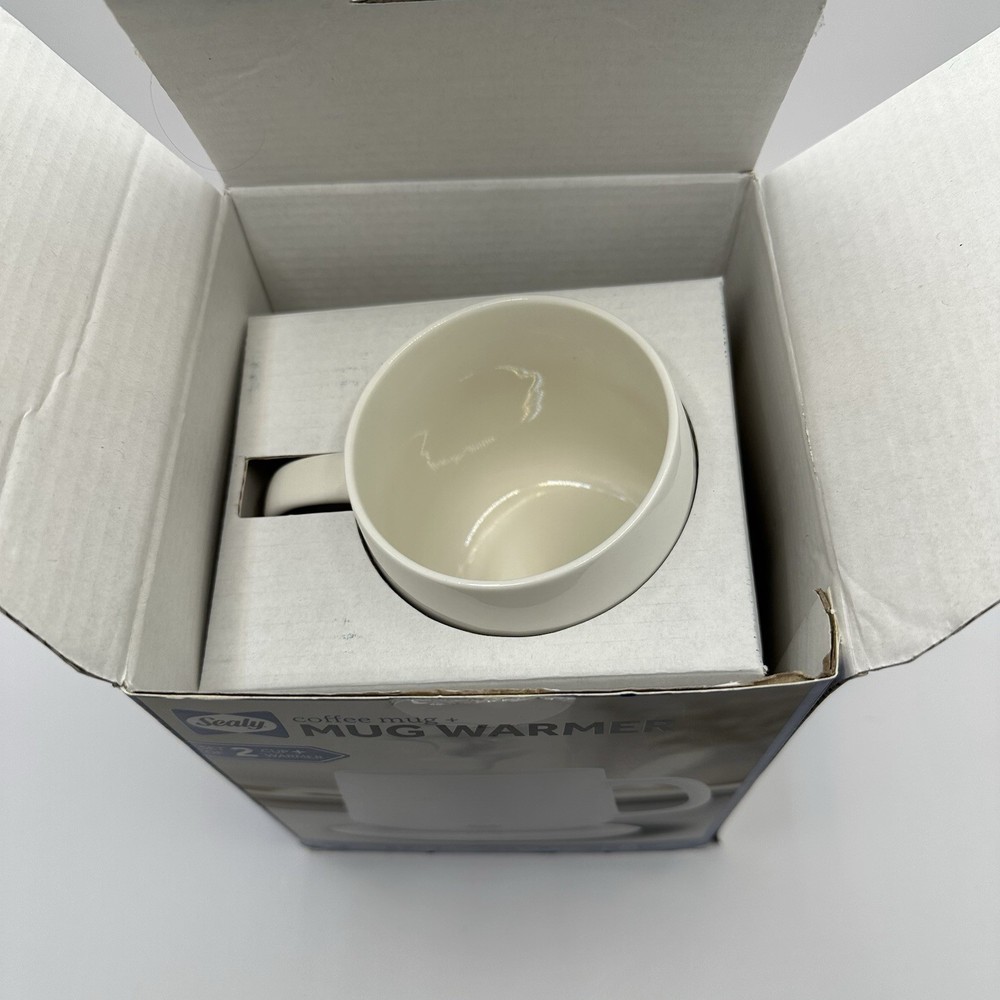 Sealy Coffee Mug+Mug/Cup Warmer 2Pc Set, USB Power, Temp Control, Gravity Switch