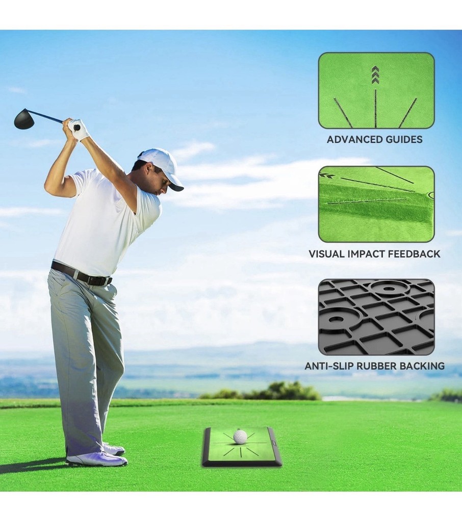 GOLF MAT Golf Hitting Mat, and Golf Training Mat for Swing Path Feedback NEW
