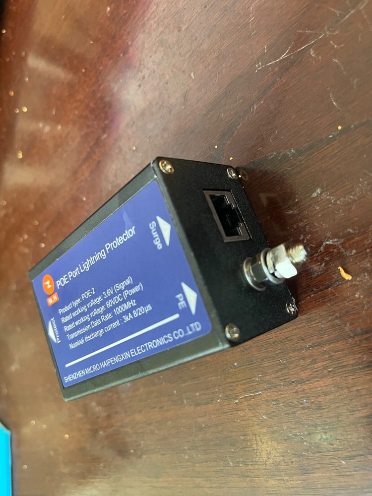 Shielded PoE-2 CAT5e Lightning Surge Protector