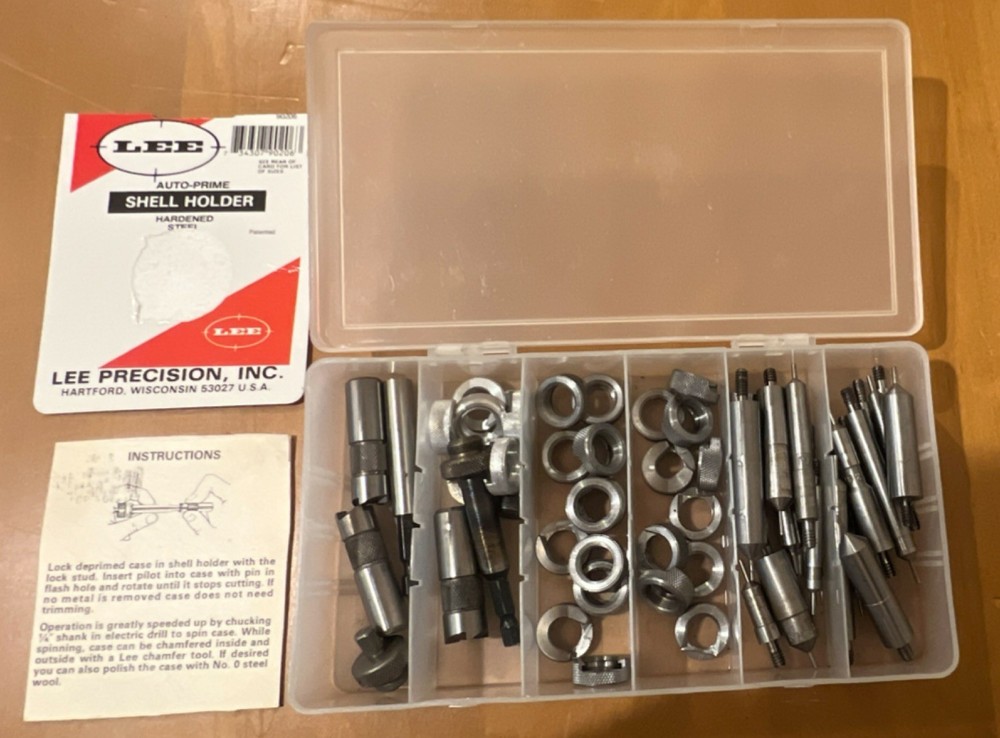 Lee Precision Case Trimmer Set with Shell Holders and Instructions for Reloading