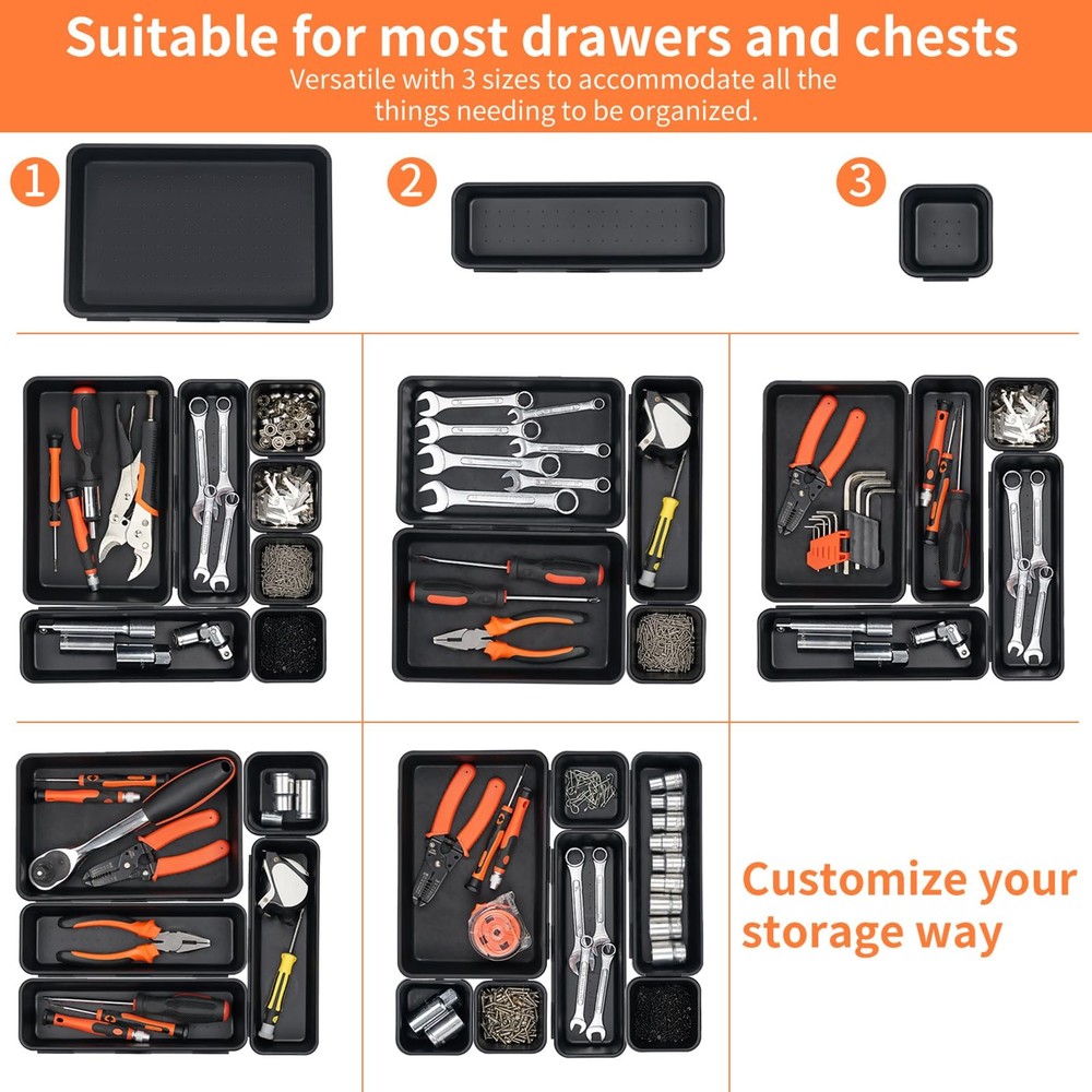 45 Pack Tool Box Organizer Tray Divider Desk Drawer Storage Cabinet Workbench