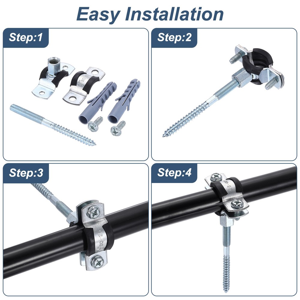 8pcs 1-1/4" Split Ring Pipe Hanger Wall Mount Pipe Bracket Clamp (M8)