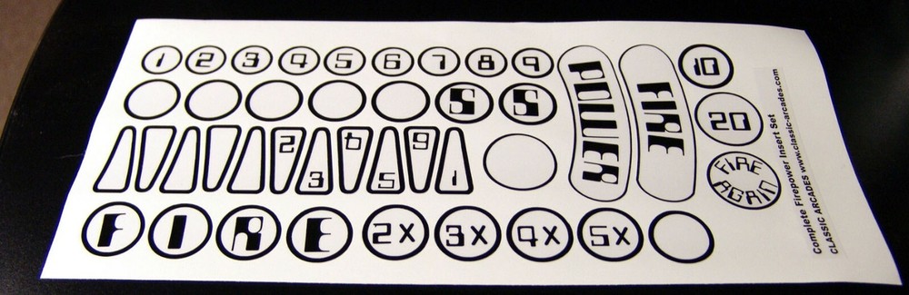 FIREPOWER Pinball Machine Insert Decal Set
