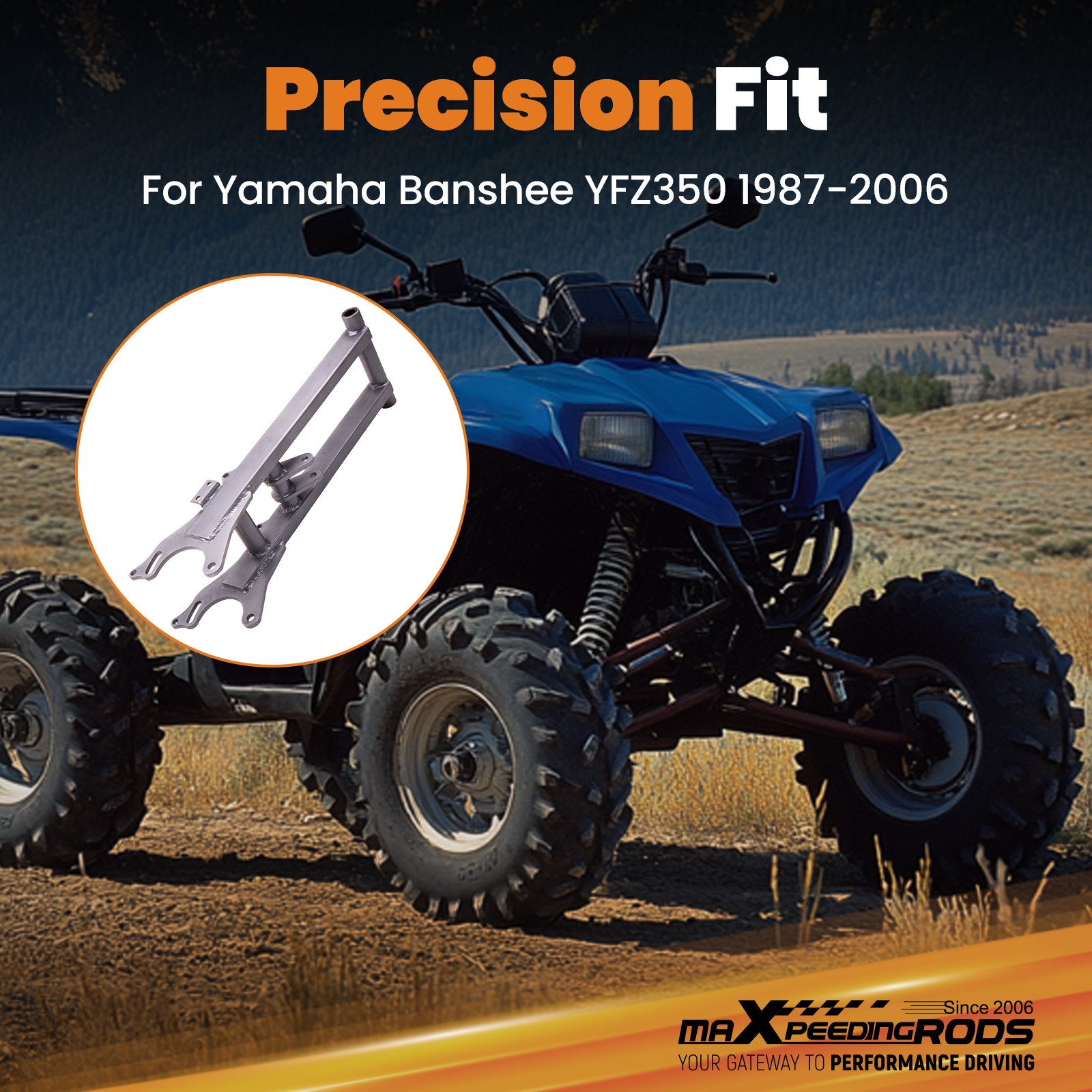 +4Inch Extended Chrome For Yamaha Banshee 350 Rear Swing Arm YFZ350 1987-2006