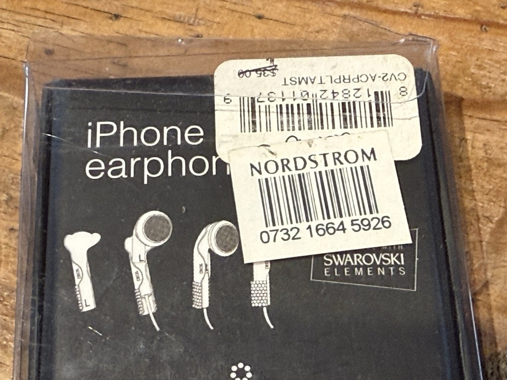 DEOS iPhone & iPod Earphone Covers PURPLE Swarovski Elements NWT