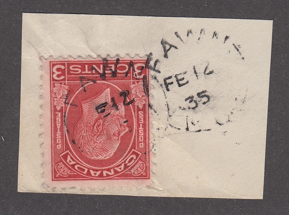 B.C. Split Ring Town Cancel "FAWN" FE 12, 35 (Open 16-61)