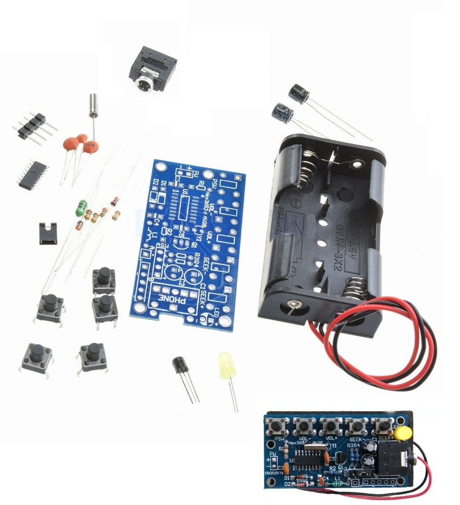 Wireless Stereo FM Radio Receiver Module PCB DIY Electronic Kits 76MHz-108MHz