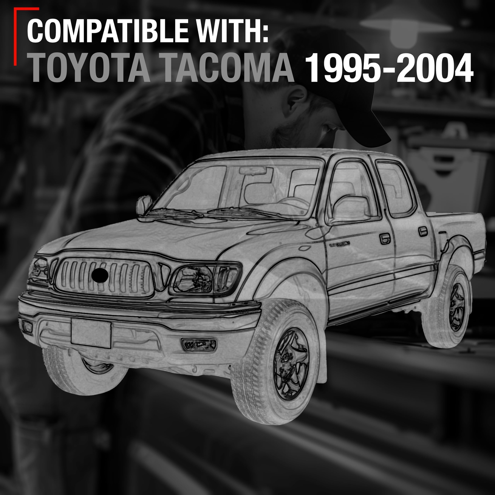Exterior Door Handle, Left & Right for Toyota Tacoma - Driver + Passenger Han...