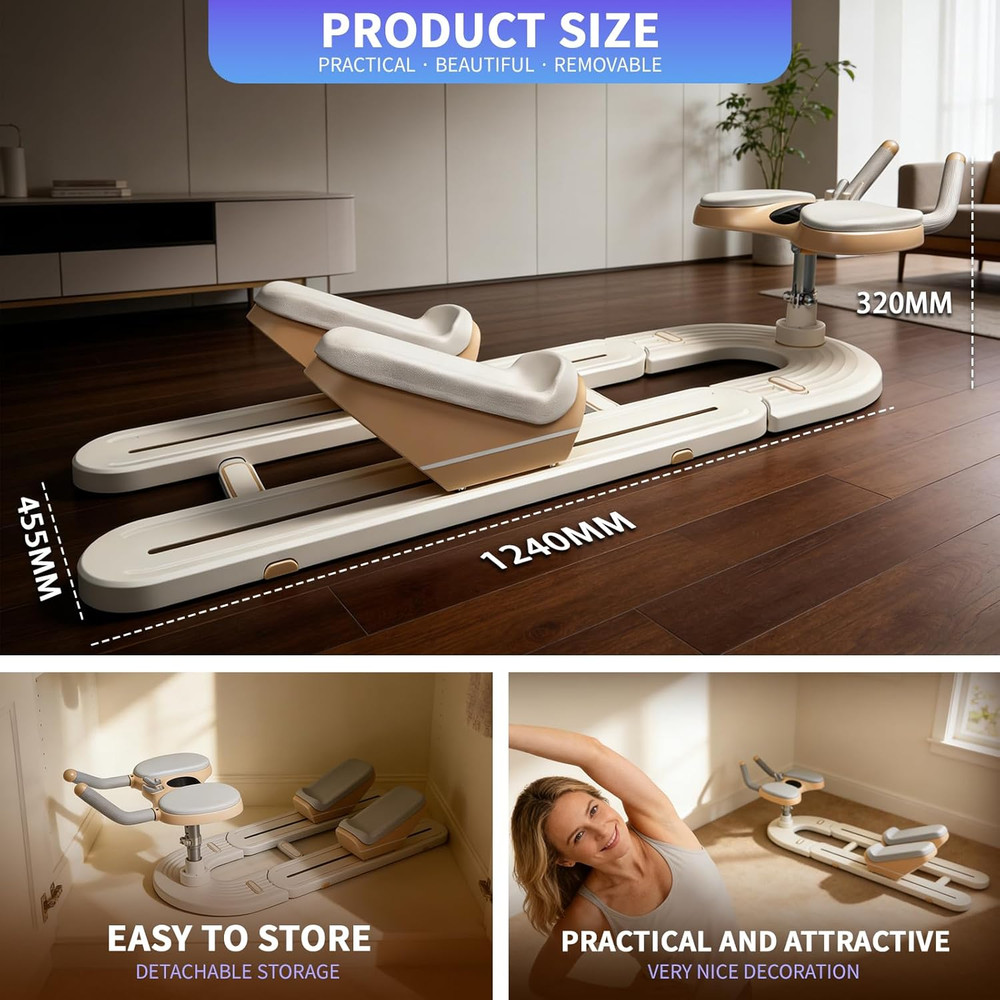 Spine Twist and Stretch Trainer, Detachable Back Stretcher Machine, Adjustable E