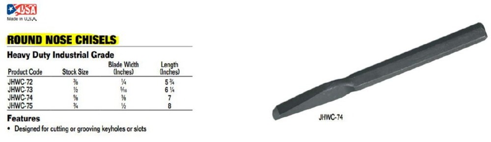 Williams C-73 Round Nose Chisel, 5/16-Inch