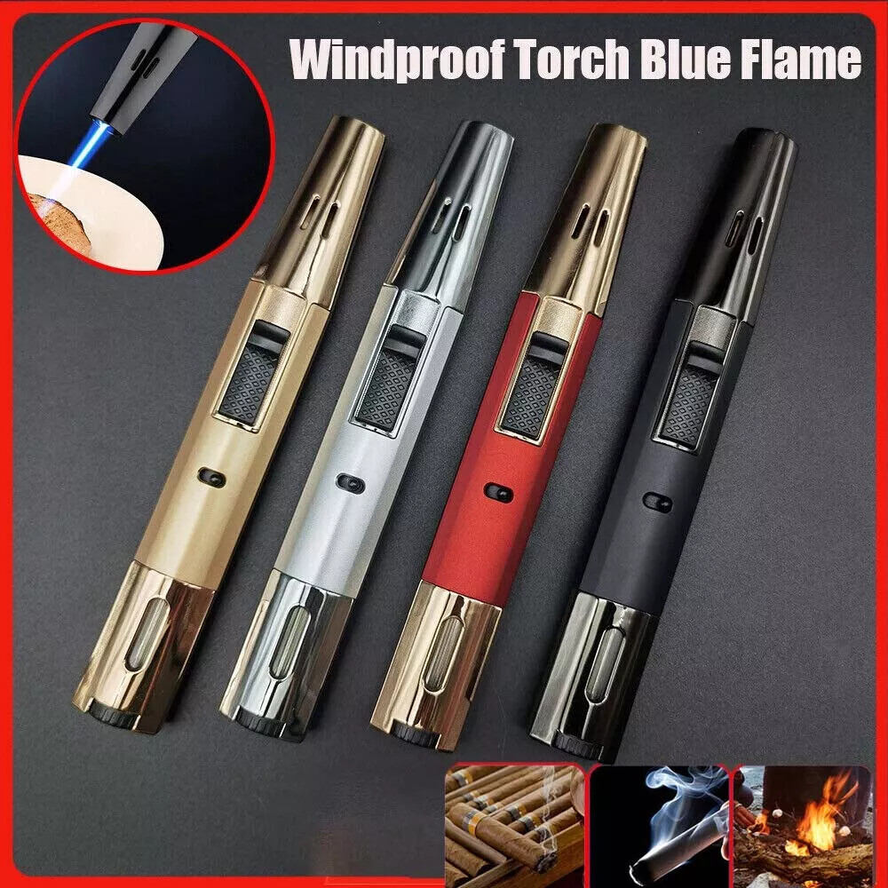 2PACK Jet Torch Butane Lighter Windproof Refillable Butane, random Color Lighter