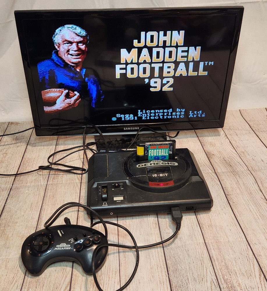 Sega Genesis Console W/Madden 92 & Controller Tested & Works