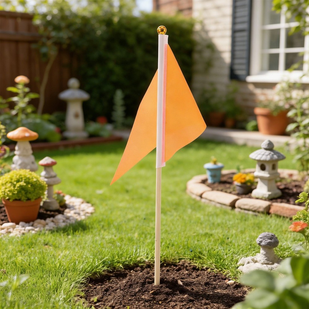16pcs Marking Flags, Triangular Marker Flags for Yard & Lawn, Boundary & Dog