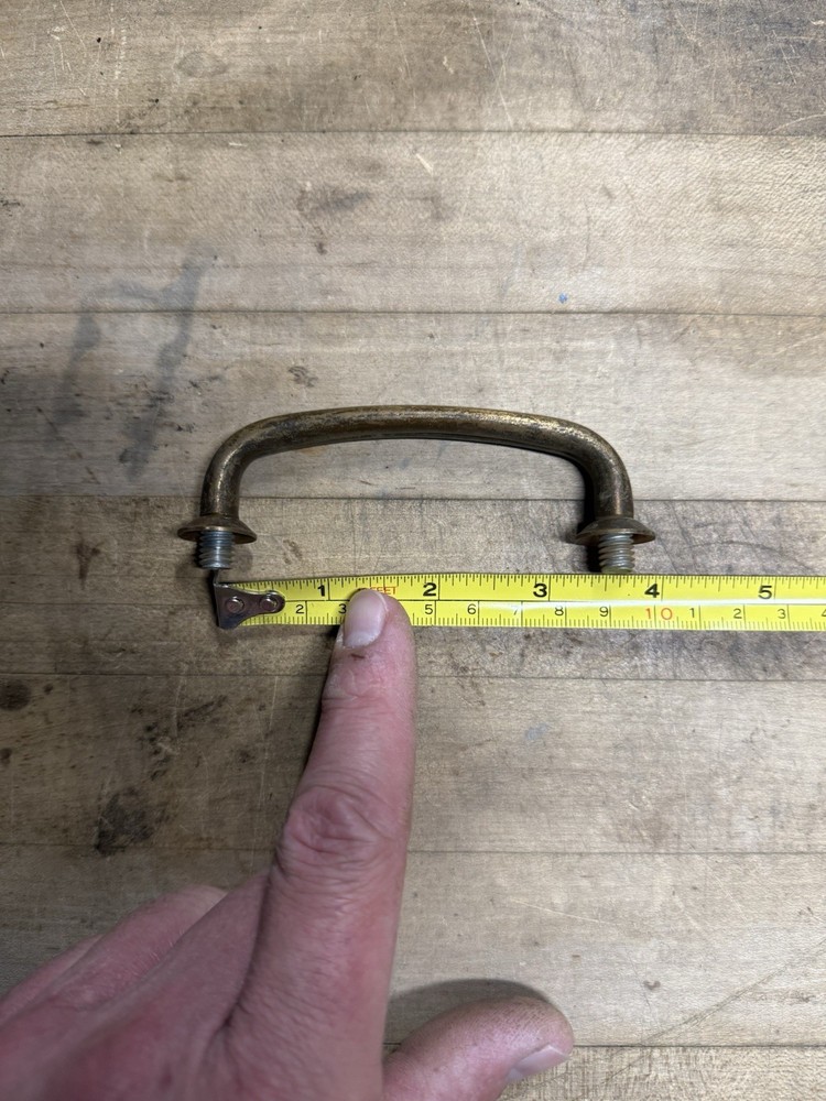 40 Matching Vintage Solid Brass Original Drawer / Bin Pull Industrial Hardware