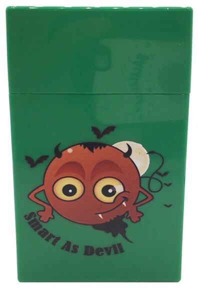 3 Pack King Size Push-to-Open Plastic Cigarette Case Devil Image