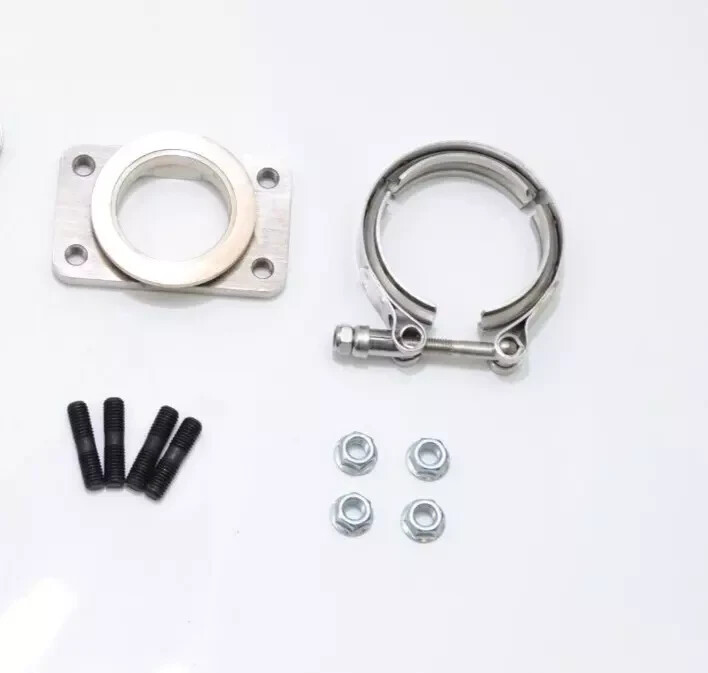 All Out Fab Precision turbo v-band to T3 adapter with hardware and clamp