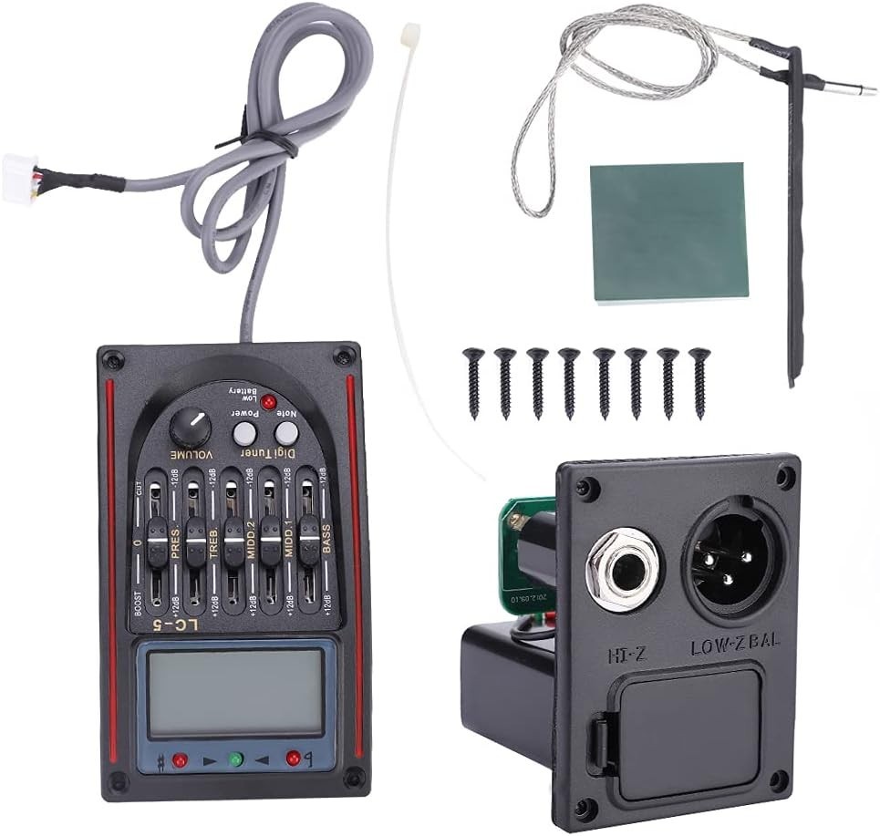 Acoustic Guitar Preamp with LCD and 5-Band Equalizer Functionality