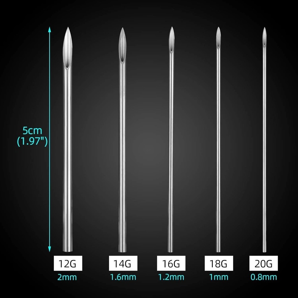 Professional Grade 10pcs 16G Disposable Piercing Needles - Multi-purpose Use
