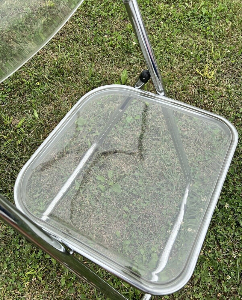Lucite Chrome Folding Chair