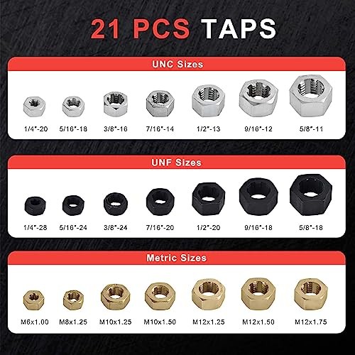 42-Piece Thread Chaser Set, Thread Restorer Rethreading Kit, Thread Repair