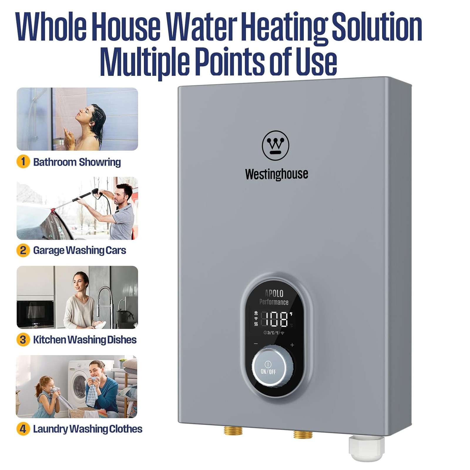 Westinghouse 14kW Tankless Water Heater Electric Instan,for WiFi & Amazon Alexa