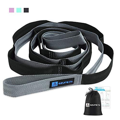 Premium Durable Cotton Stretch Strap with Loops, Non-Elastic Black-12 loops