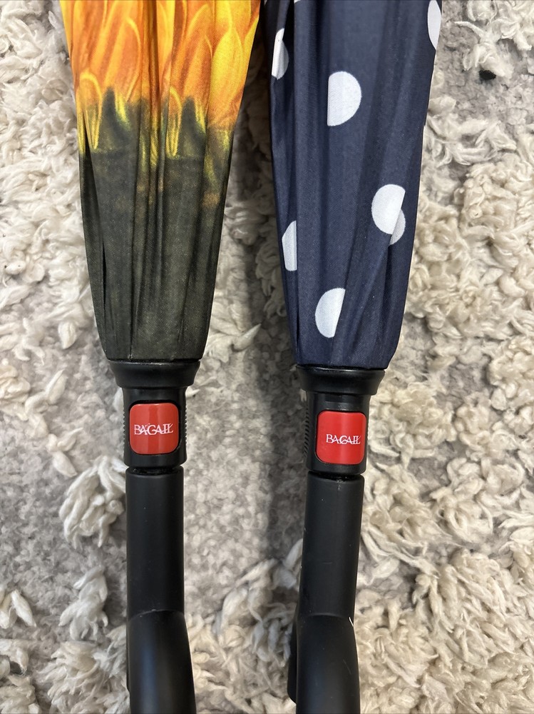 2-BAGAIL Double Layer Inverted Umbrellas Reverse Folding Umbrella Windproof UV
