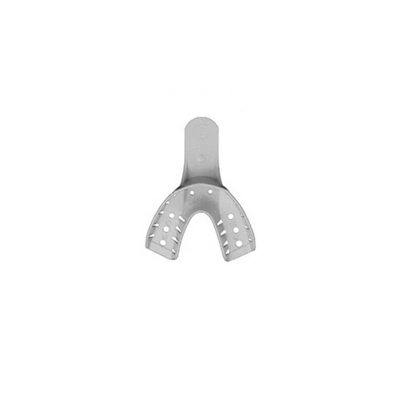 #6 Disposable Small Perforated Lower Full-Arch Plastic Impression Tray 12 Pcs