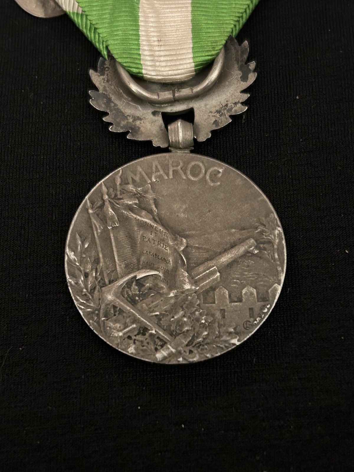 GREAT! FRANCE MOROCCO Campaign Medal Four Bar Maroc Haut-Guur Casablanca Oudjdo