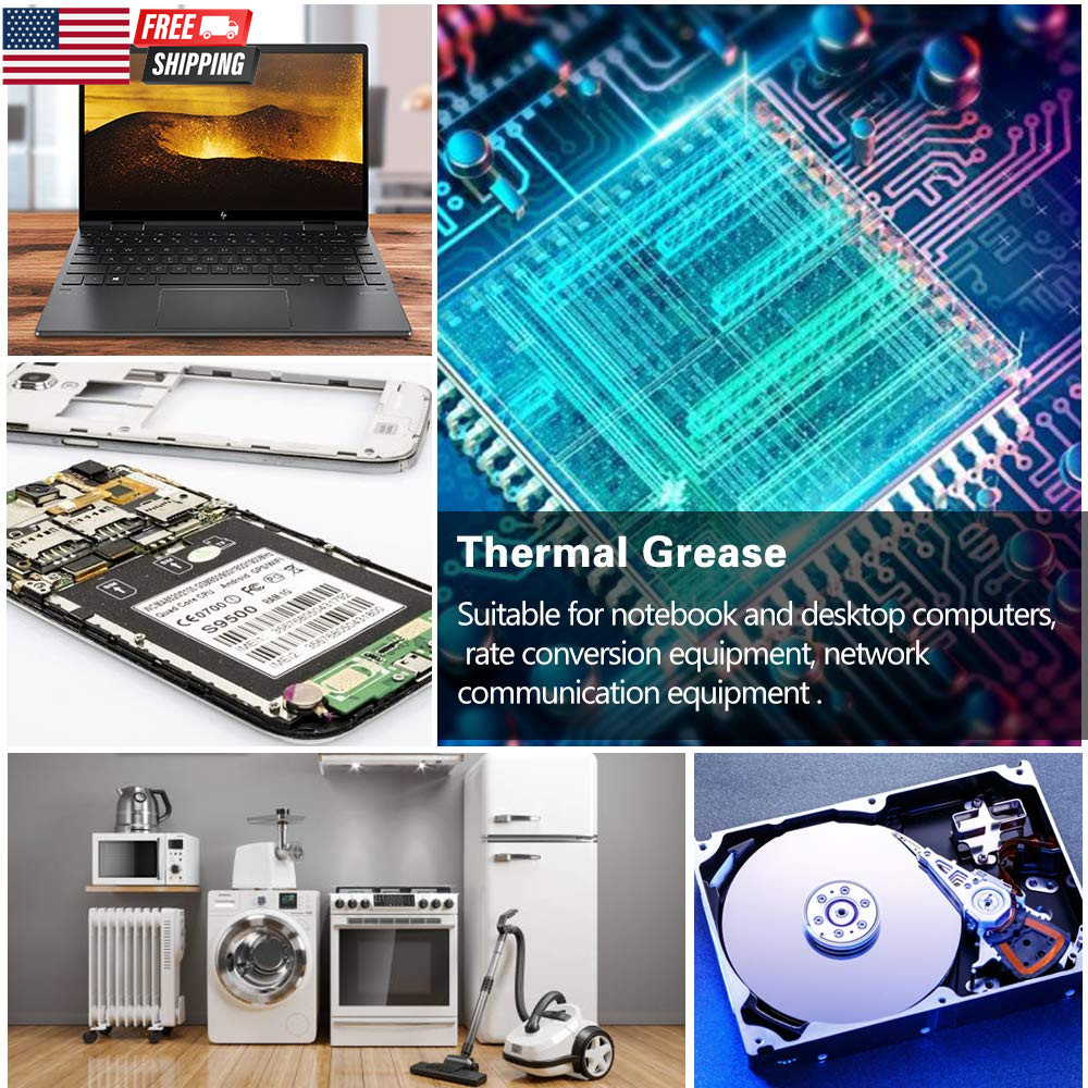 10 Pack HY880 Thermal Paste Kit 5.15 W/mK 1g/pc CPU GPU Heatsink Compound Comput