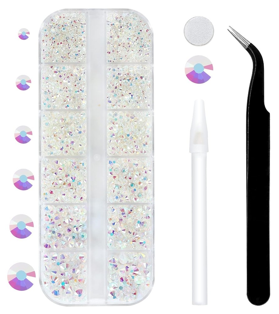 Transparent AB Flatback Rhinestones - 3792 Pieces for All Your Projects