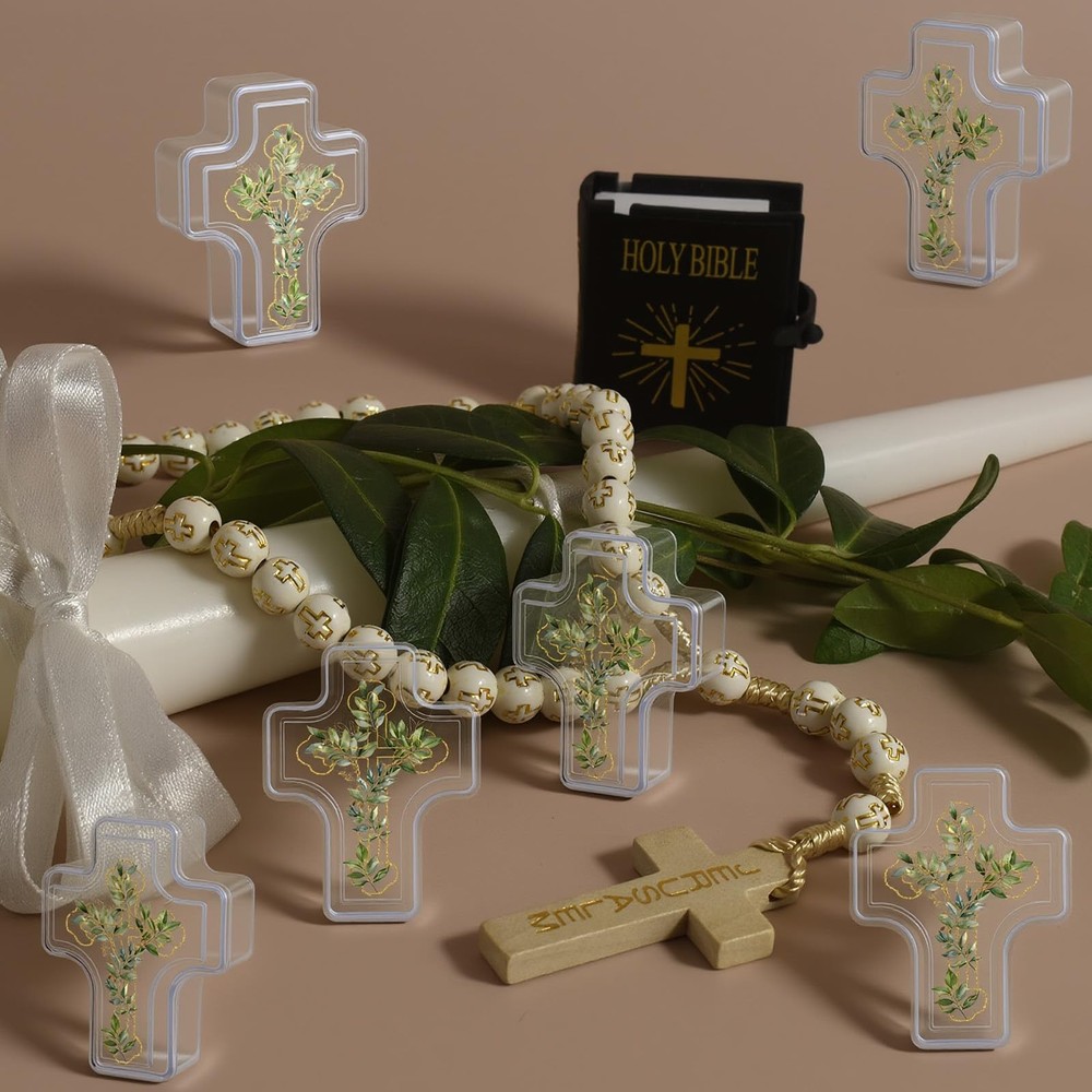 60 Pcs First Holy Communion Cross Shape Box Easter First Communion Gift 2.05 ...