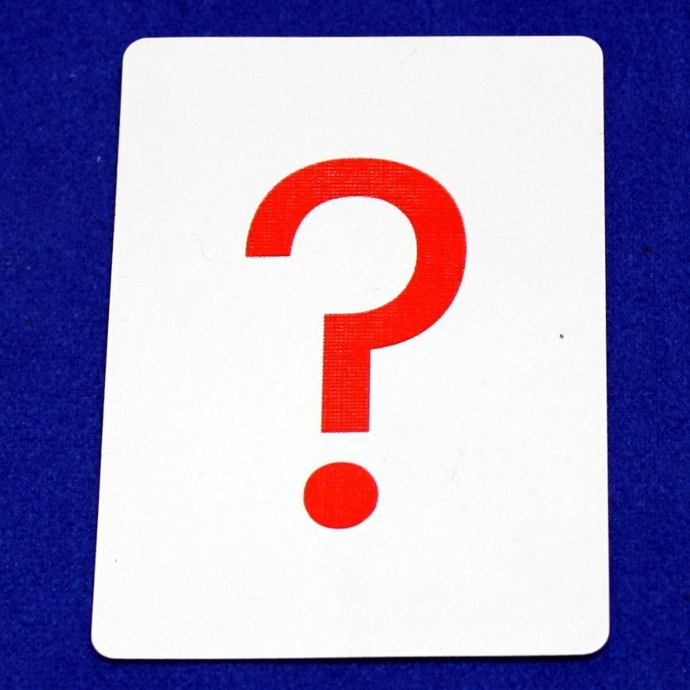 Question Mark ?, Bicycle Printed Gaff Card, Blue