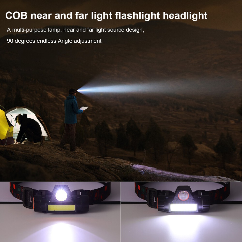 1-10 X USB Rechargeable Headlamp Headlight Waterproof LED Head Light Flashlight