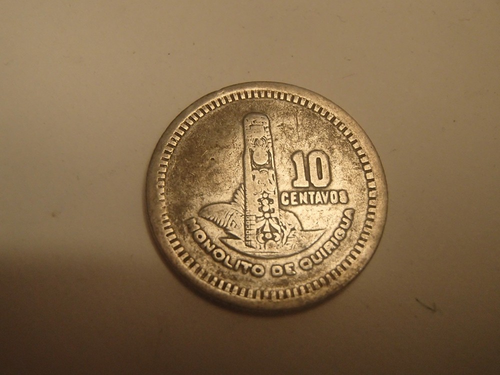 Guatemala 1956 10 Centavos Silver - Circulated