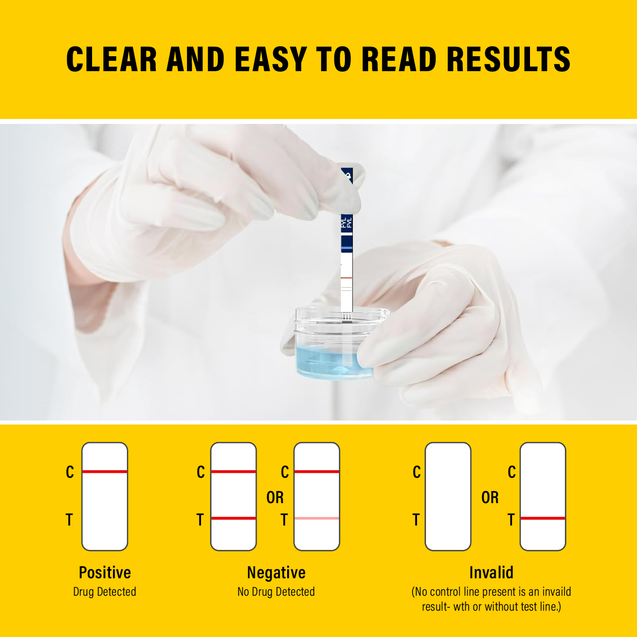 SafeStrip Fentanyl Home Drug Testing Strips - 25 Pack with Scoop - Urine/Powder