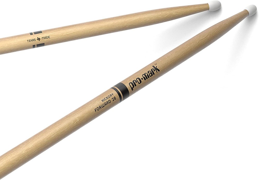2 PACK ProMark Classic Forward 2B Hickory Drumsticks, Oval Nylon Tip
