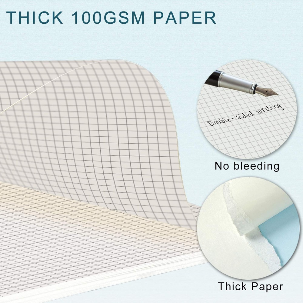 A6 Refill Paper, [3 Pack] Toplive 100GSM Thick Refillable Paper 3 Pack, Grid