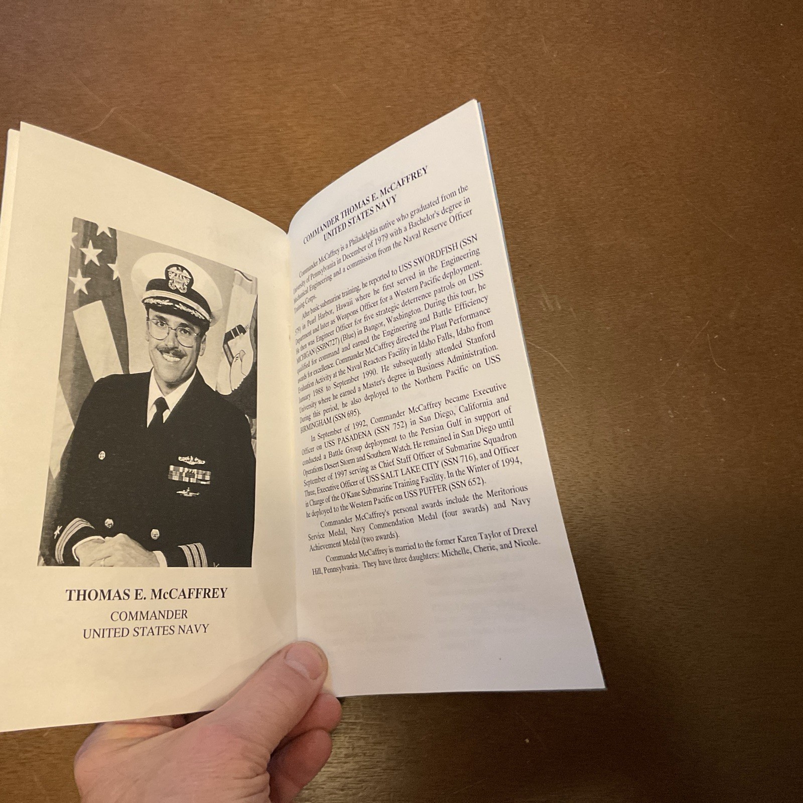 1998 Change of Command Ceremony USS TREPANG SSN 674 Handout Pamphlet Vintage