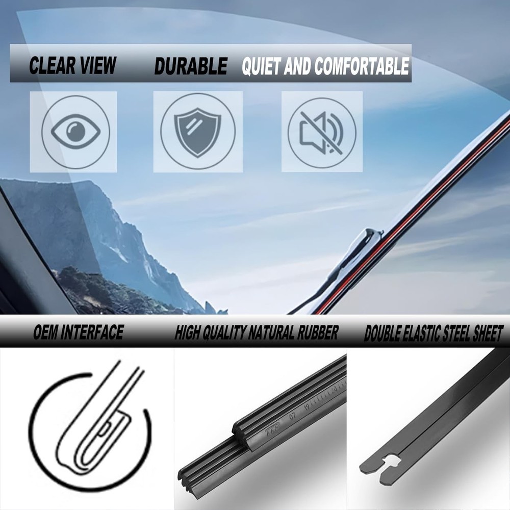 Premium Front Windscreen Wiper Blades Set 20" + 18" Sizes Available