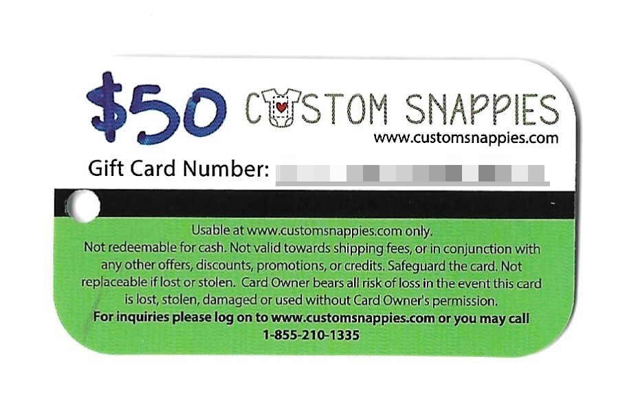 $50 CUSTOM SNAPPIES GIFT CARD