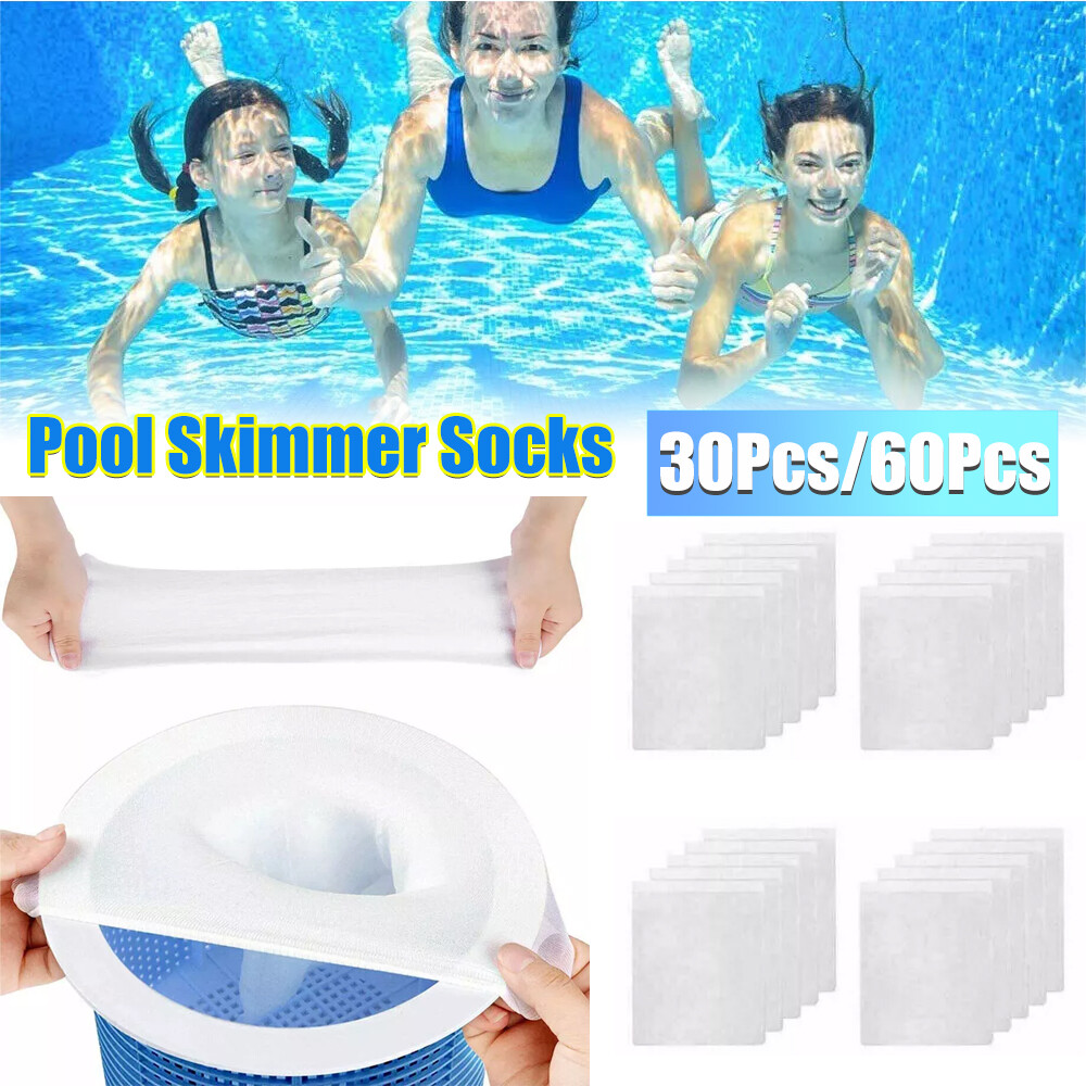 30/60 Pack Pool Skimmer Socks Filter Replacement Savers for Basket Swimming Pool