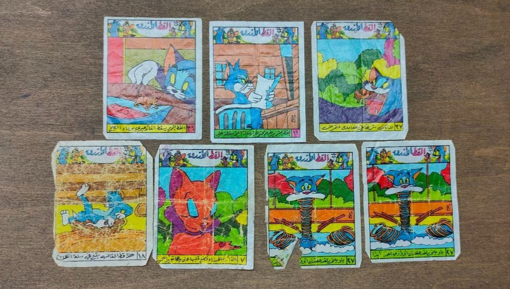 Tom and Jerry 7 pcs.  bubble gum, chewing gum wrappers