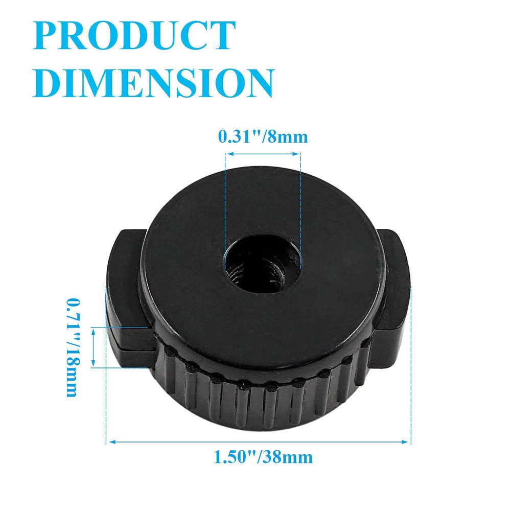 12 Pcs Black Cymbal Nuts - 8mm Plastic Quick Release Drum Accessories Kit