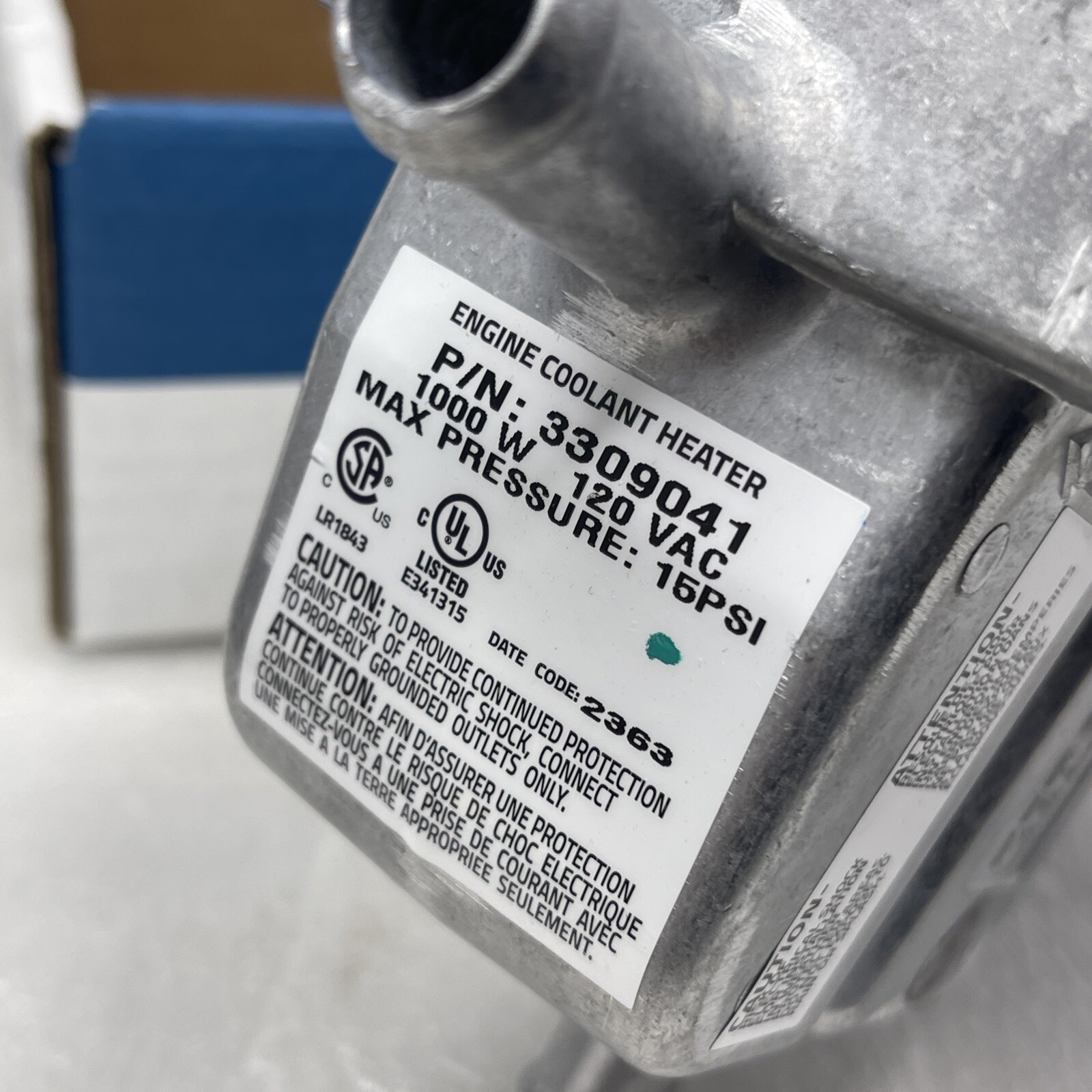 Phillips & Temro Zerostart Circulation Tank Heater, 1000W, 120 VAC, 3309041