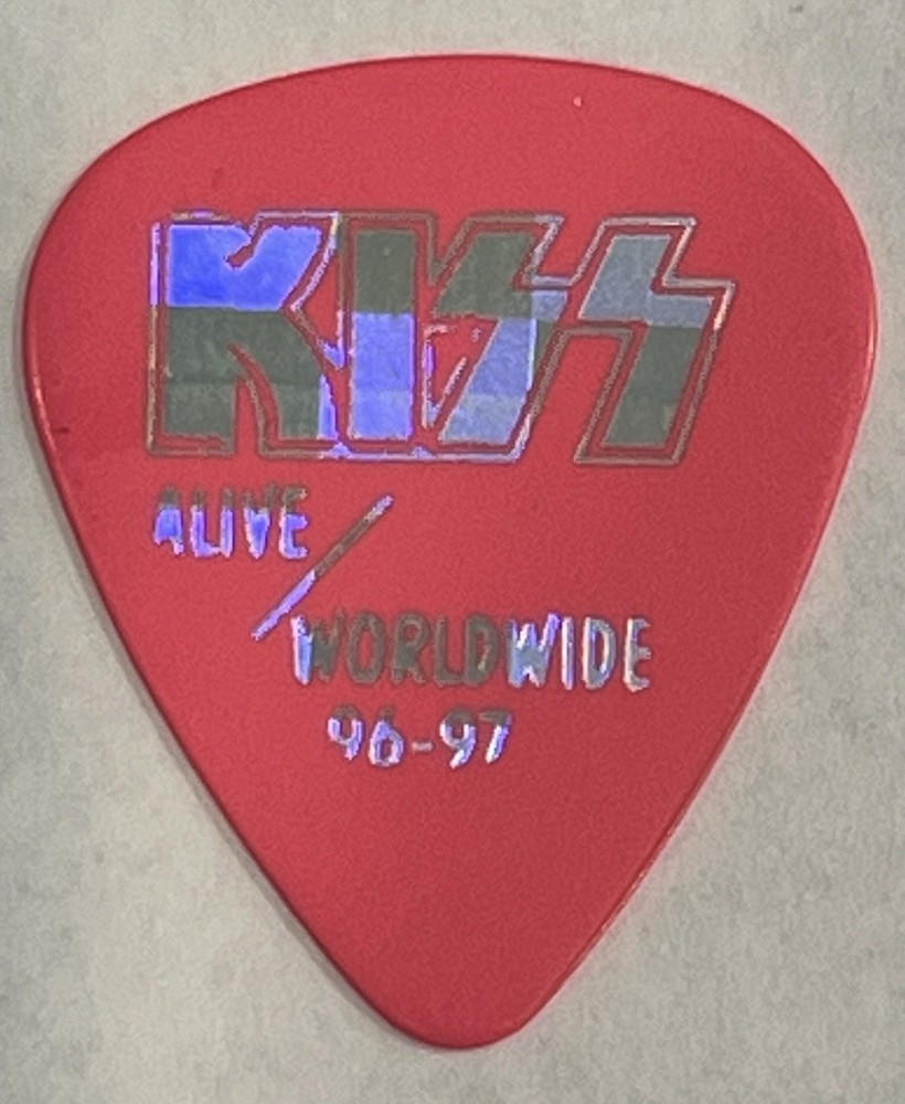 Kiss Ace Frehley Alive Worldwide Guitar Pick, Pink Horizontal Block Prism(Rare)