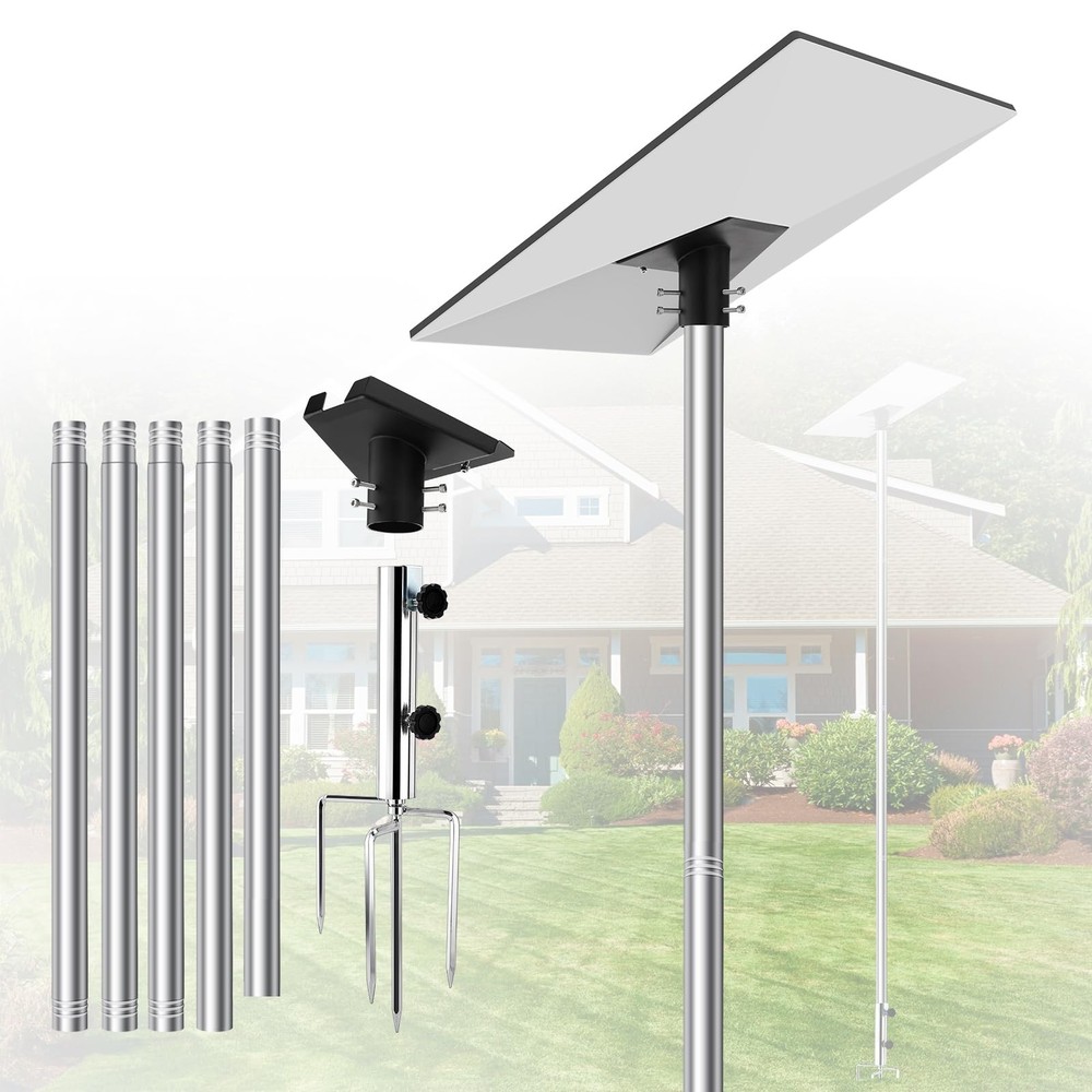 Starlink Gen 3 Ground Pole Mount Kit, 10ft Adjustable Stainless Steel Mountin...